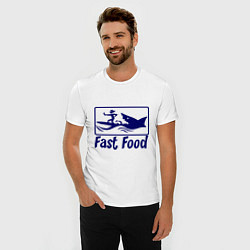 Футболка slim-fit Shark fast food, цвет: белый — фото 2