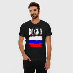 Футболка slim-fit Бокс Россия, цвет: черный — фото 2