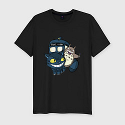 Мужская slim-футболка Tardis Totoro