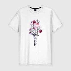 Мужская slim-футболка Розы И Ключи