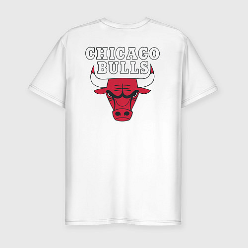 Мужская slim-футболка CHICAGO BULLS НА СПИНЕ / Белый – фото 2