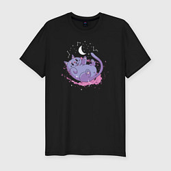 Мужская slim-футболка Космический Кот