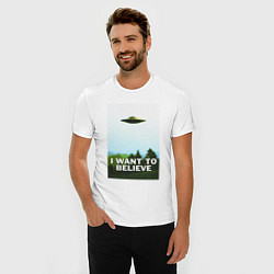 Футболка slim-fit I WANT TO BELIEVE, цвет: белый — фото 2
