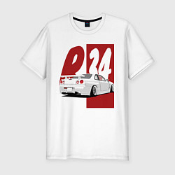 Мужская slim-футболка Drift Cars Nissan Skyline R34