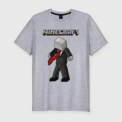 Футболка slim-fit Слендермен - Minecraft, цвет: меланж