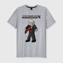 Мужская slim-футболка Слендермен - Minecraft