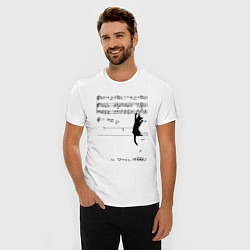 Футболка slim-fit Music cat, цвет: белый — фото 2