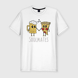Мужская slim-футболка Beer & Pizza