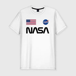 Футболка slim-fit NASA НАСА, цвет: белый