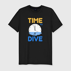 Футболка slim-fit Time to dive, цвет: черный