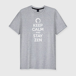 Футболка slim-fit Keep calm & stay Zen, цвет: меланж