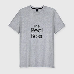 Мужская slim-футболка Настоящий босс