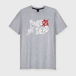 Футболка slim-fit Punks not dead, цвет: меланж