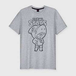 Футболка slim-fit Brawl Stars LEON раскраска, цвет: меланж