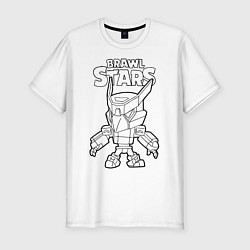 Футболка slim-fit Brawl Stars CROW раскраска, цвет: белый