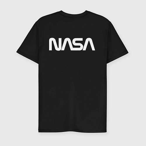 Мужская slim-футболка NASA / Черный – фото 2