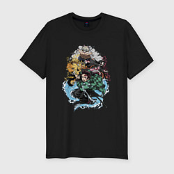 Футболка slim-fit KIMETSU NO YAIBA, цвет: черный