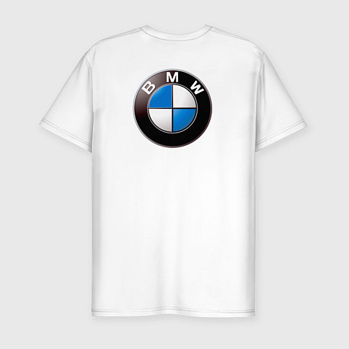 Мужская slim-футболка BMW оскал / Белый – фото 2