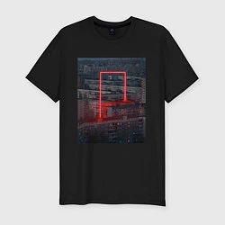 Мужская slim-футболка Neon in the city