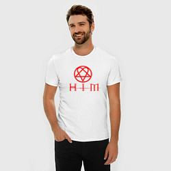 Футболка slim-fit HIM LOGO RED, цвет: белый — фото 2