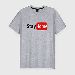 Мужская slim-футболка Stay Home
