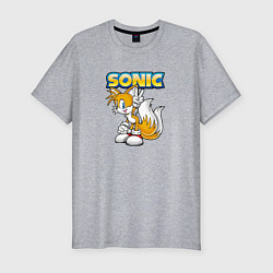 Мужская slim-футболка Sonic