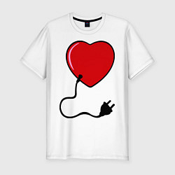 Мужская slim-футболка Сердце вилка и розетка муж