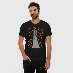 Футболка slim-fit Кролик в морковке, цвет: черный — фото 2