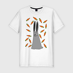 Футболка slim-fit Кролик в морковке, цвет: белый