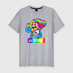 Футболка slim-fit 6IX9INE, цвет: меланж