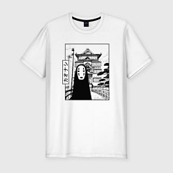 Футболка slim-fit No-Face Spirited Away Ghibli, цвет: белый