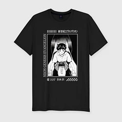 Мужская slim-футболка Синдзи Икари, Евангелион