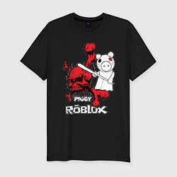 Мужская slim-футболка Свинка Пигги из Roblox