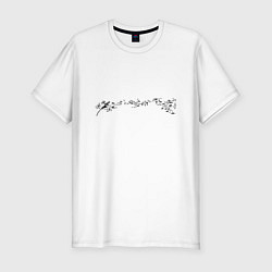 Мужская slim-футболка Одуванчик скрипичный ключ ноты