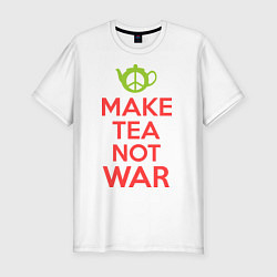 Мужская slim-футболка Make tea not war