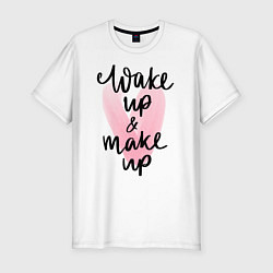 Мужская slim-футболка Wake up & Make up