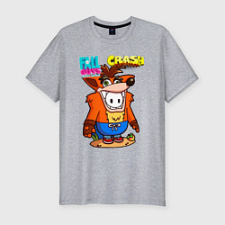 Мужская slim-футболка Fall Guys CRASH fox