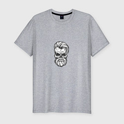 Мужская slim-футболка Бородатый череп
