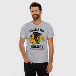 Футболка slim-fit CHICAGO BLACKHAWKS NHL, цвет: меланж — фото 2