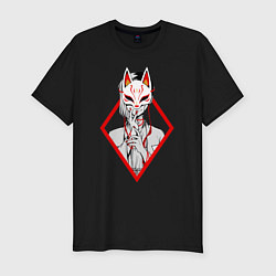 Футболка slim-fit Женщина в маске, цвет: черный