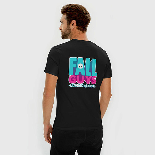 Мужская slim-футболка FALL GUYS 2 СТОРОНЫ / Черный – фото 4