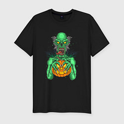 Футболка slim-fit Halloween zombie, цвет: черный