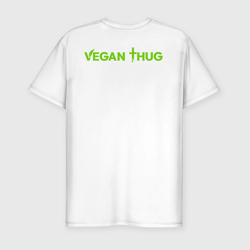Мужская slim-футболка Vegan Thug / Белый – фото 2
