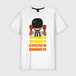 Футболка slim-fit PUBG Winner Chicken Dinner, цвет: белый