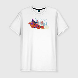 Футболка slim-fit Baymax and Hiro, цвет: белый