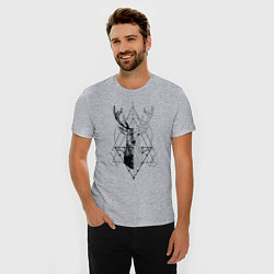 Футболка slim-fit Polygonal deer, цвет: меланж — фото 2