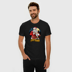 Футболка slim-fit Merry Christmas Santa Love, цвет: черный — фото 2