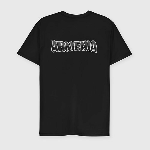 Мужская slim-футболка Армения / Черный – фото 2