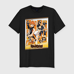 Футболка slim-fit Haikyuu Haikyu Haikuu, цвет: черный