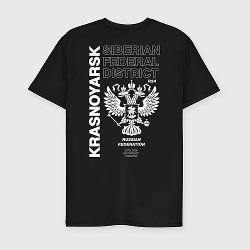 Мужская slim-футболка Красноярск EVLTN / Черный – фото 2